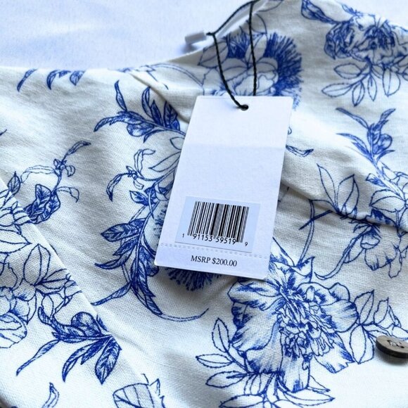 NWT JASON WU WHITE BLUE FLORAL LINEN BLEND HALTER BLAZER TOP WA50348-101-6PA - 2 - Picture 8 of 12